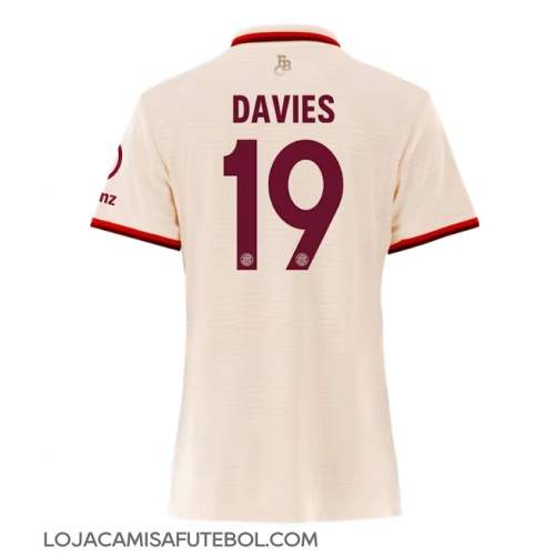 Camisa de Futebol Bayern Munich Alphonso Davies #19 Equipamento Alternativo Mulheres 2024-25 Manga Curta